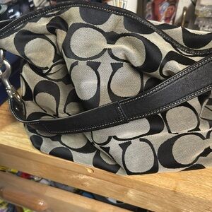Coach medium black and gray bag